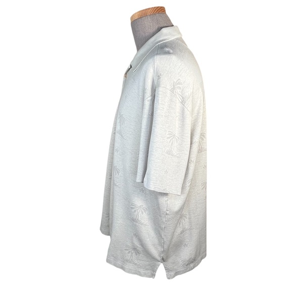 Tommy Bahama Men’s Silk Blend Tan & Sage Green Polo With Tropical Palm Trees XXL - Picture 10 of 14